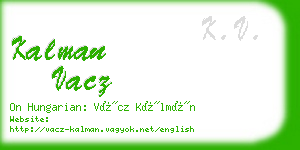 kalman vacz business card